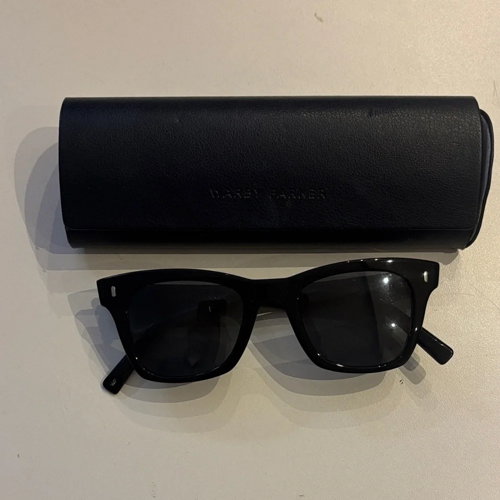 Warby Parker Classic Black Harris Sunglasses with Case